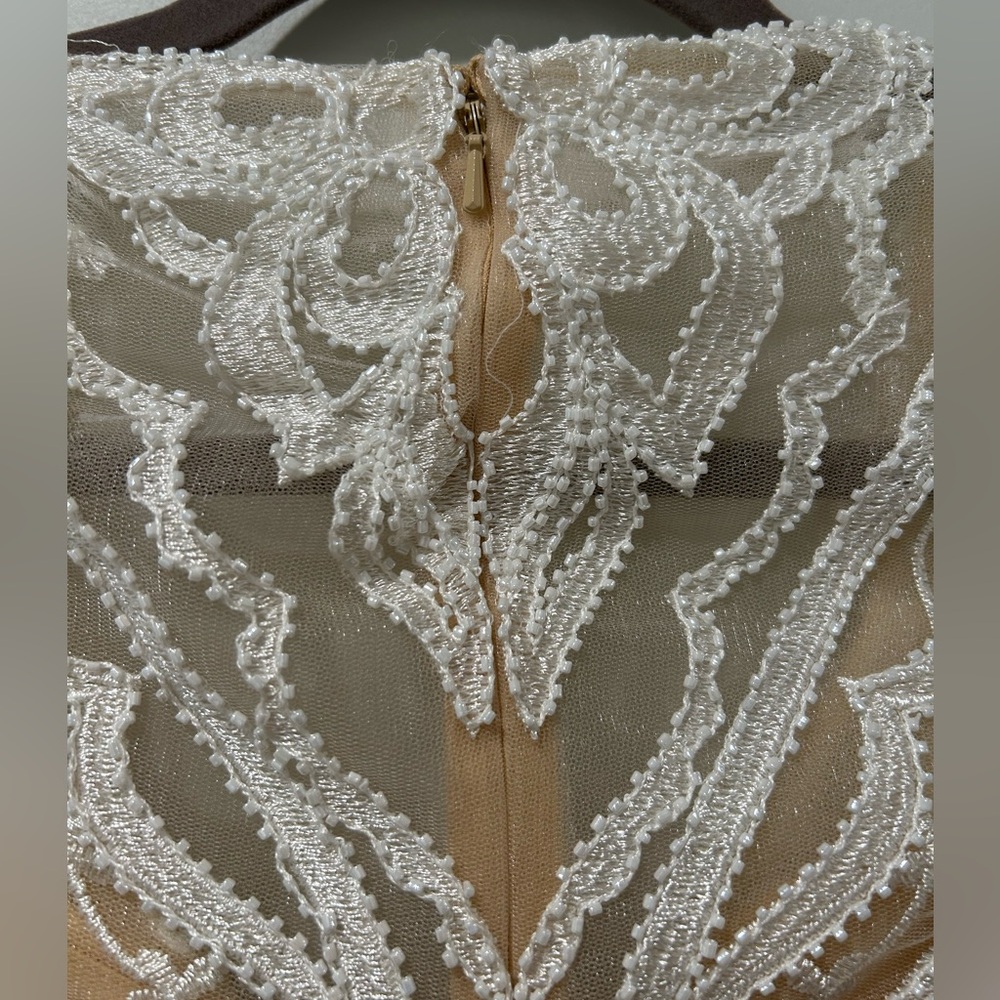 Dave & Johnny Beaded white homecoming prom dress, size 3/4 - Picture 5 of 10